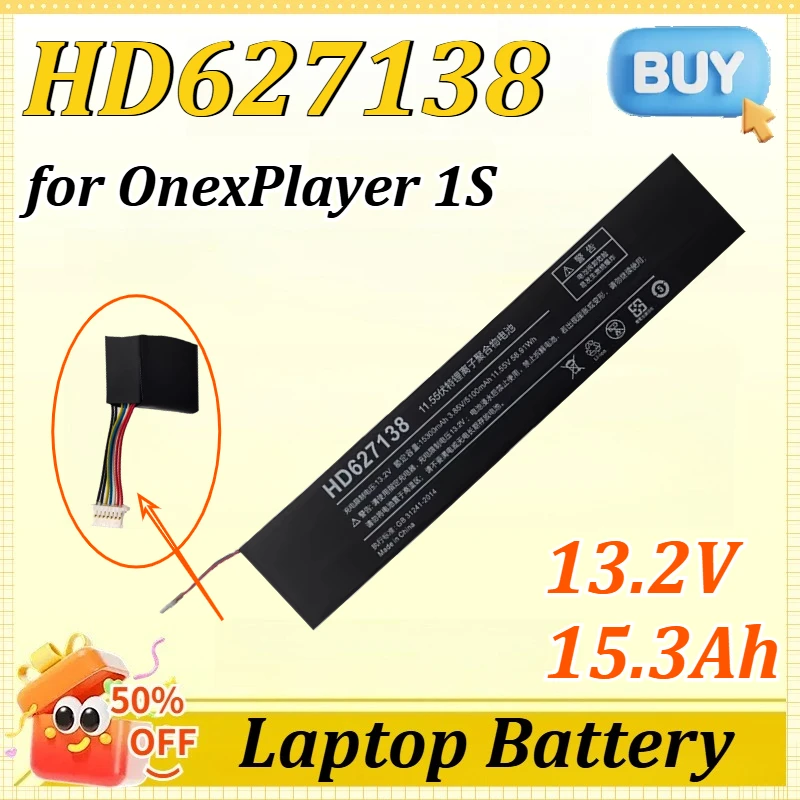 

HD627138 LR386387-3S 13.2V 15.3Ah/13.2V 12.6Ah for OnexPlayer 1S Mini 1195G7 5800U 6800U Tablet Battery One-Netbook Game Player