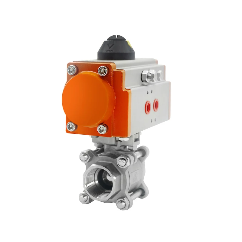 DN32 Pneumatic Ball Valve Stainless Steel Female thread Double Acting 1-1/4