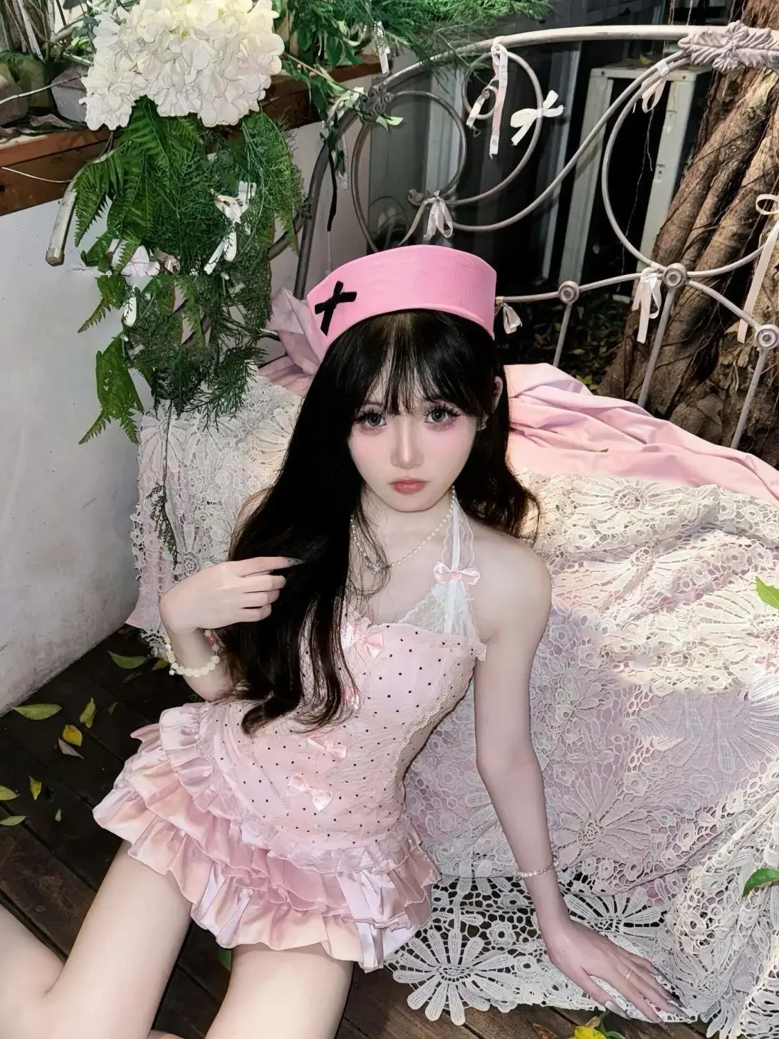 IMU Summer Japanese Sweet Kawaii Elegant 2 Piece Set Women Polka Dots Design Tops+Chic Skirt Female Casual Korean Popular Clothe
