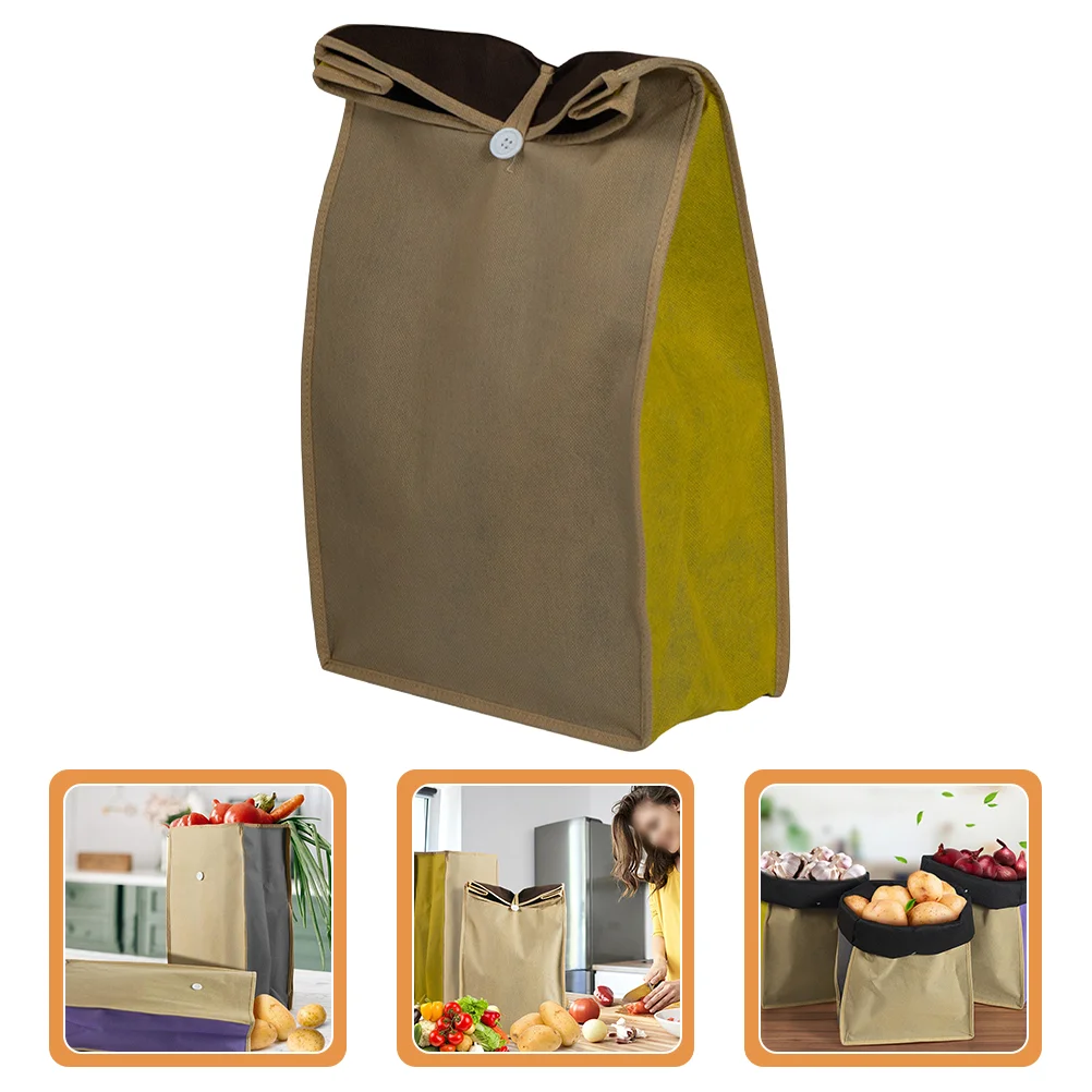 Kitchen Supplies Potato Storage Bag Mesh Linen Bags Flax Produce Grocery Button