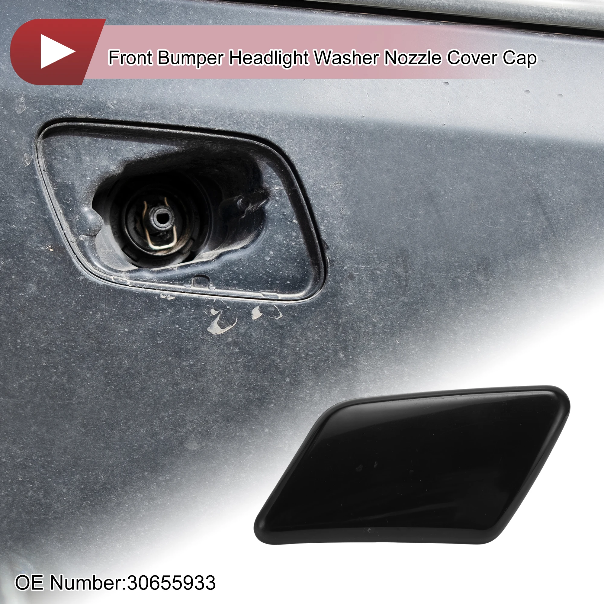 UXCELL Front Left Bumper Trim Nozzle Cover No.30655933 for Volvo C30 08-10