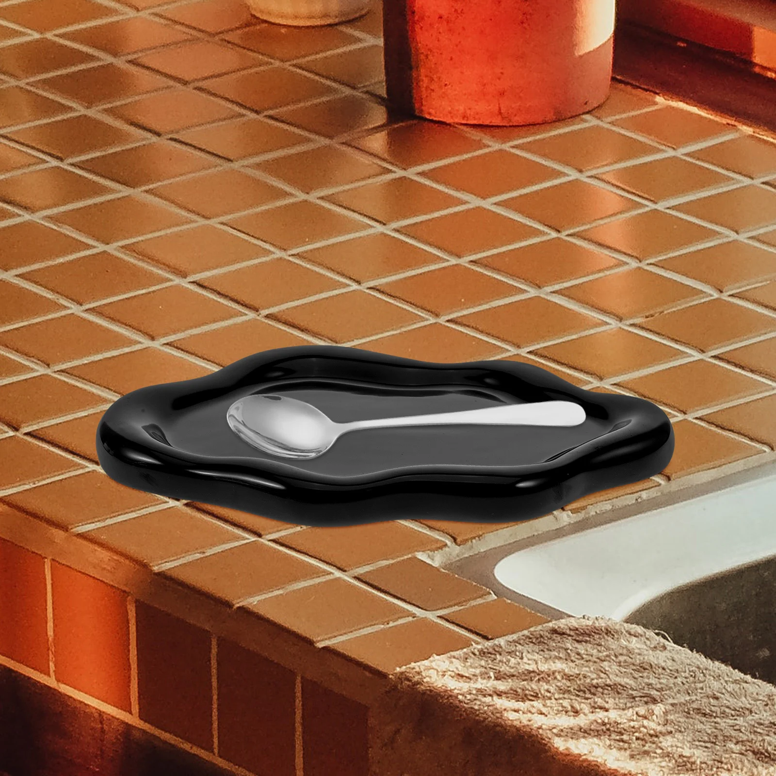 

Ceramic Cloud Shaped Spoon Rest Smooth Surface Elegant Kitchen Accessory Countertop Chopsticks Holder Soup Spoon Rest