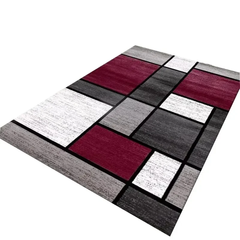 VIKAMA Bedroom Study Floor MAT Geometric Crystal Velvet Carpet Living Room Three-Dimensional Diamond Grid Paving Large Carpet