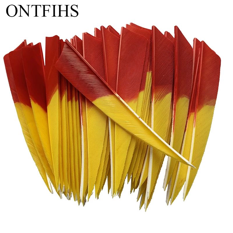 36Pcs Right/Left Wing 4Inch Natural Turkey Feather Shield Cut Fletches Arrows Parts Archery DIY Accessories Outdoor Sport