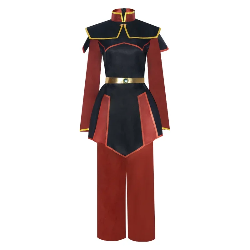 Anime Avatar The Last Airbender Azula Traje de Cosplay para Homens, Top Vermelho, Manto, Calças, Carnaval de Halloween, Role Play Cloth, Terno adulto