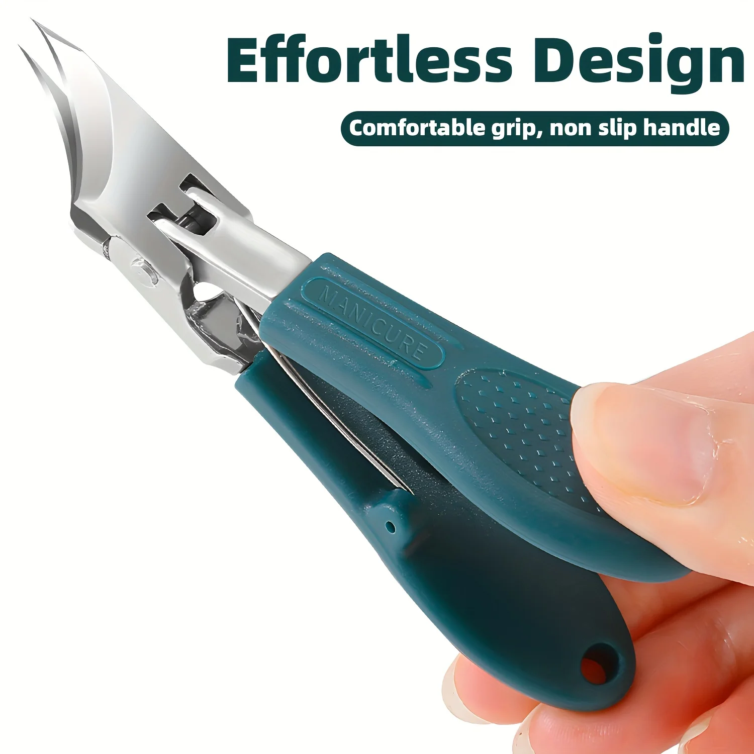 Nail Care Tool Eagle Beak Nail Clippers Stainless Steel 25° Beveled Blade Wide Jaw Anti-Splash Slanted Design for Thick Ingrown