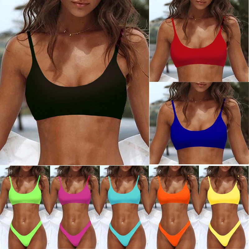 8 Color Black Solid Sexy Bikini Top 2024 New Women Swimwear Cup Bra Padded Swimsuit Bathing Suit Beachwear Female Top Bikini Set