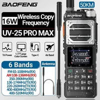 Baofeng UV-25 PRO MAX Air Band Walkie Talkie 16w Wireless Copy Frequency NOAA Type-C Charger AM Long Range Ham Two Way Radio