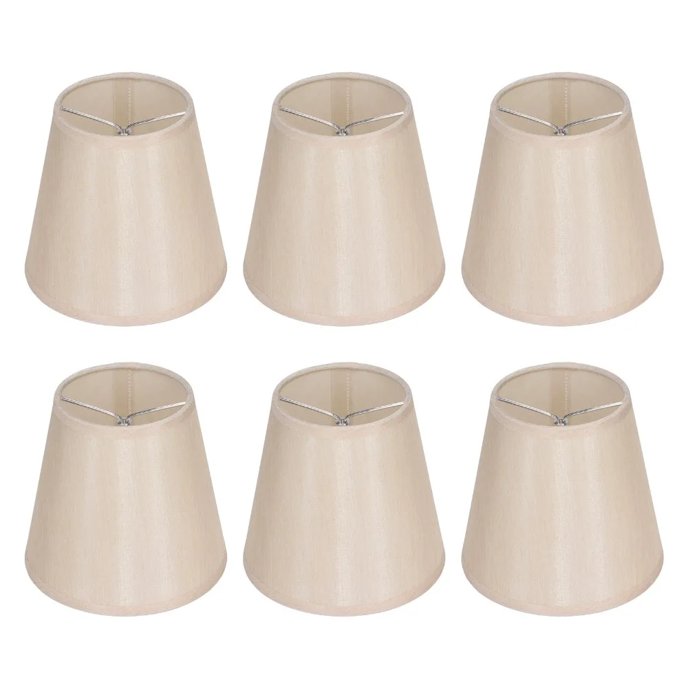

6PCS Modern Fabric Lampshade Clip On Design 5.1 inch Height Chandelier Lamp Shades Wall Lamp Shade Indoor Lamp