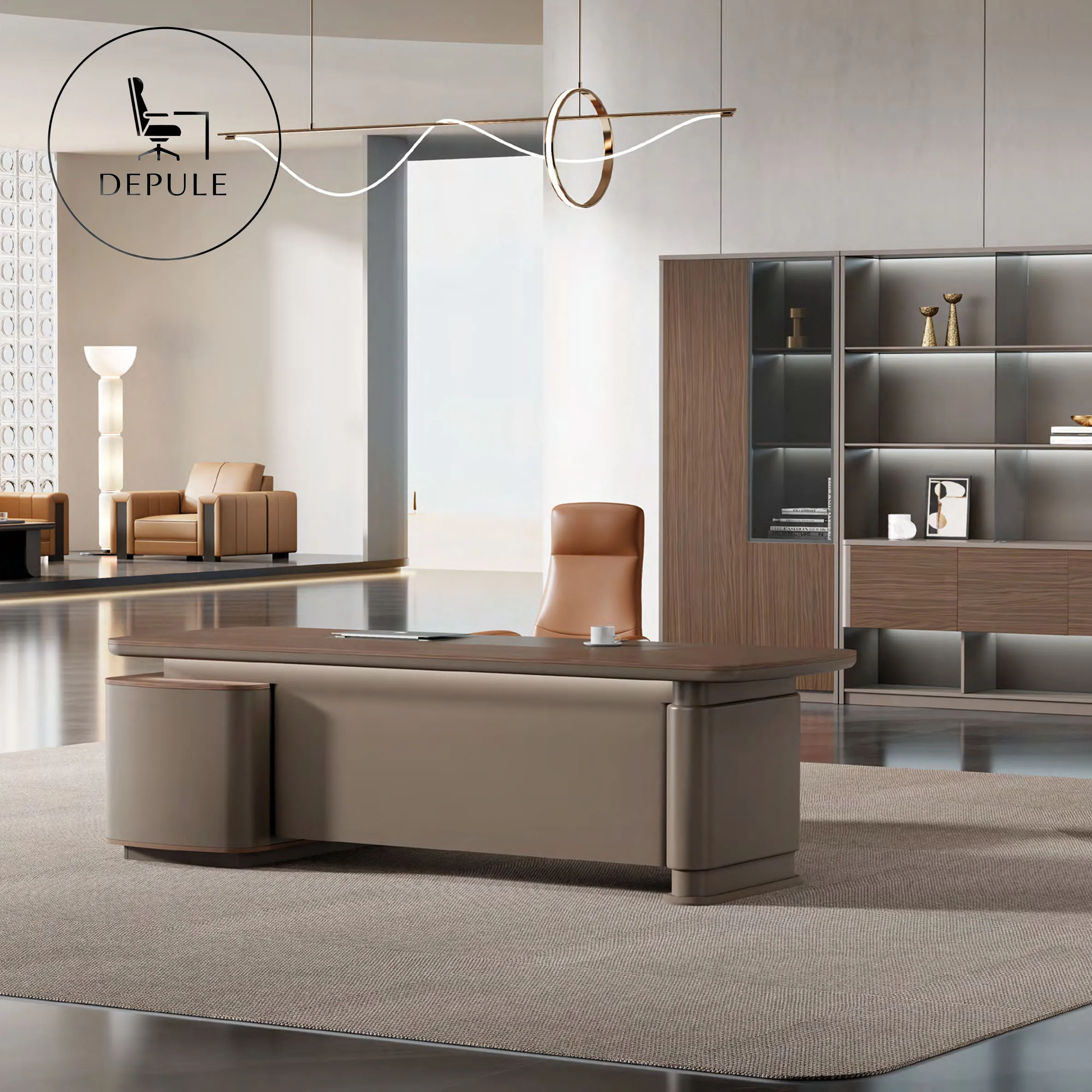 Brand New Modern Luxury Boss Table Furniture L-shaped Design Executive Office Desk Foshan Factory