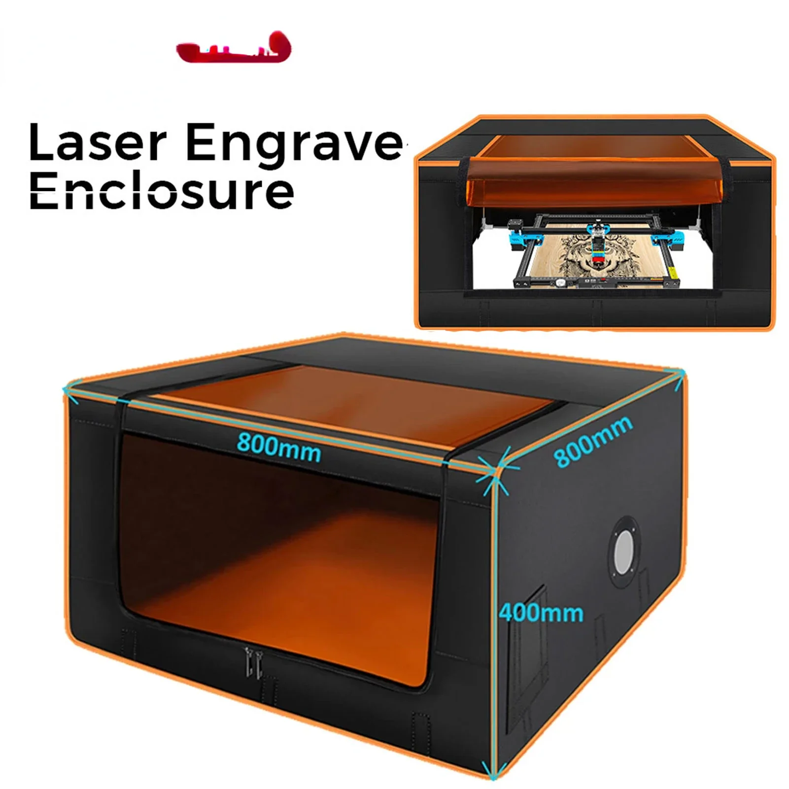 

TS2 Laser Engraver Enclosure with Vent Eye Protection Protective Cover Fireproof 800x800x400mm for Most Laser