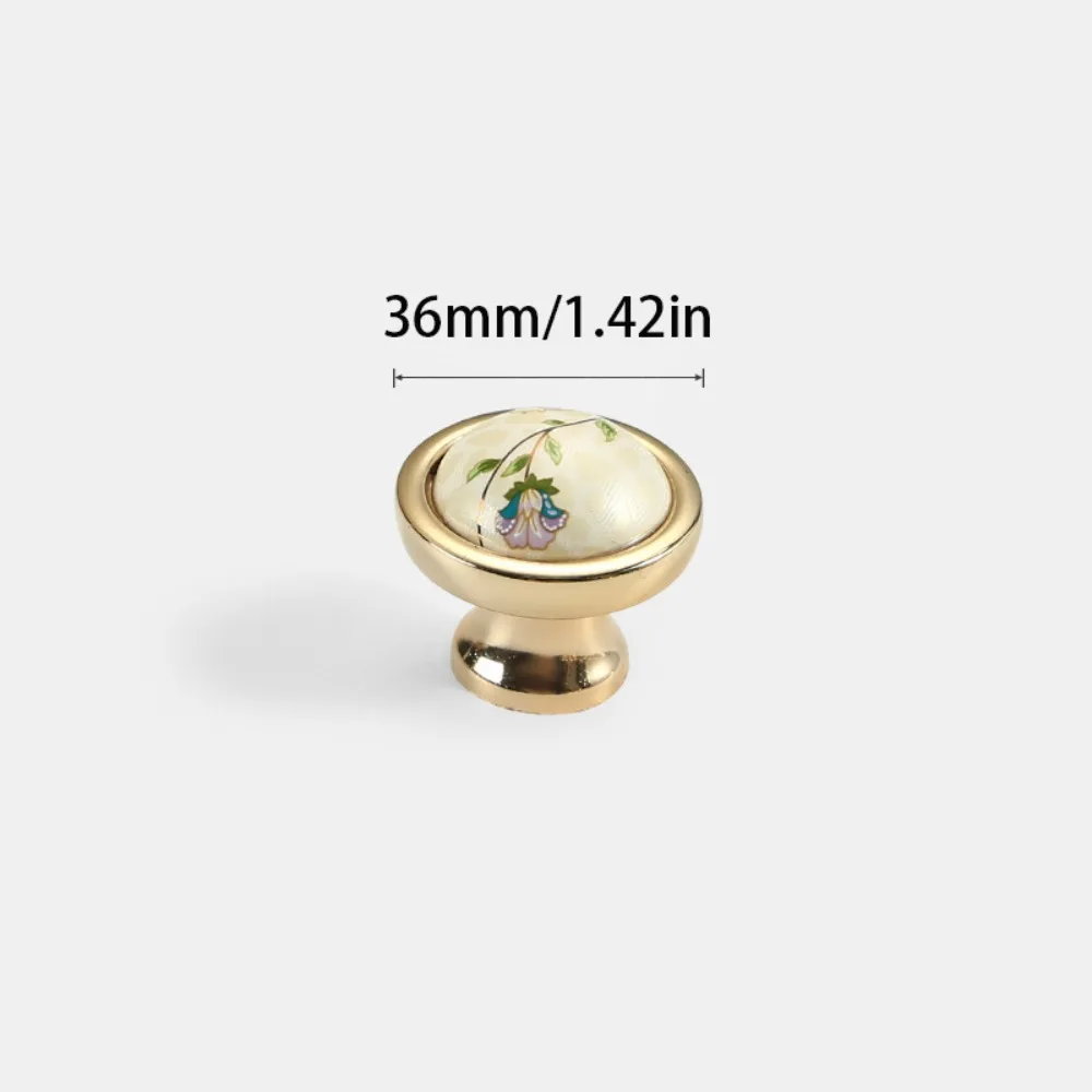 

Zinc Alloy Gold Kitchen Cabinet Handle Light Luxury Modern Ceramic Drawer Pulls Elegant European Stylish Design