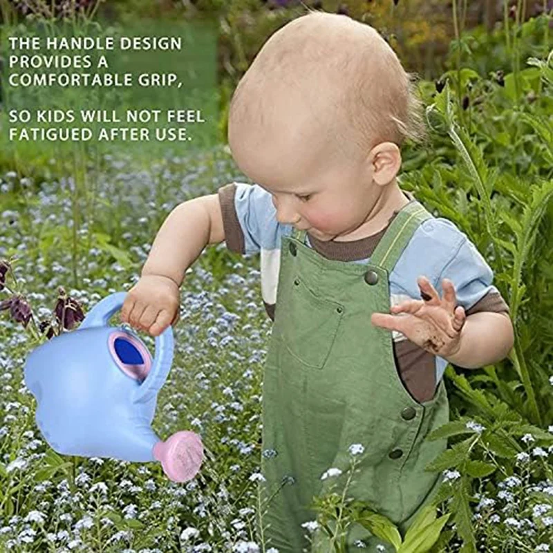 0.4 Gallon Plastic Watering Can Small Lightweight-Cute Indoor Outdoor Garden Plants, Kids Toy Watering Blue