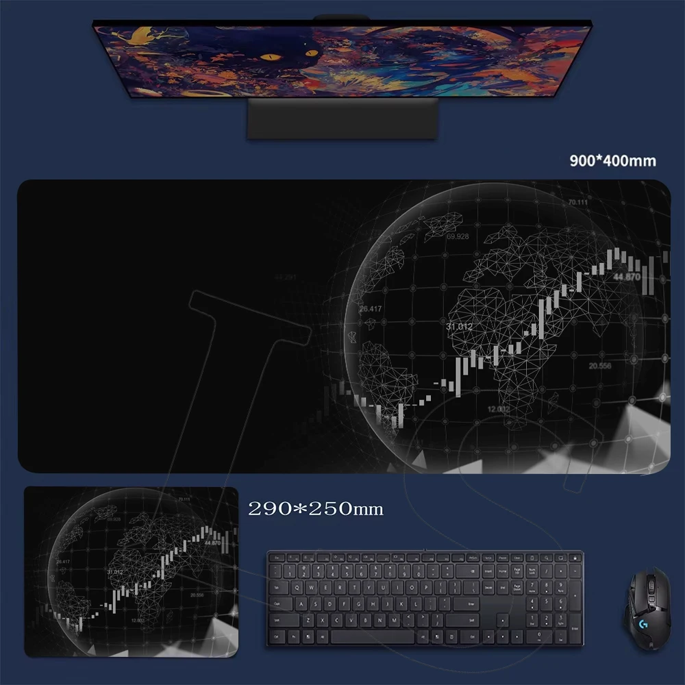 

90x40 глобусный коврик для мыши, размер Земля, настольный коврик, черный технологический компьютерный красивый коврик для мыши, противоскользящий резиновый напольный коврик