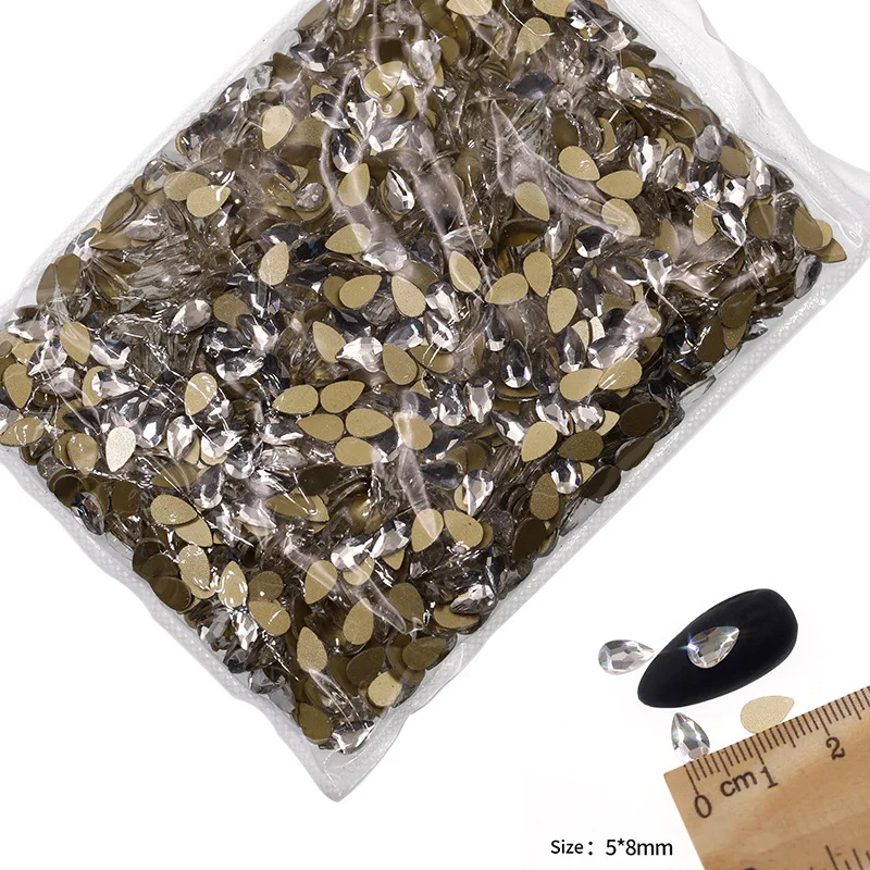 VDD P541-P580 Großhandel 1440 Stück Glas-Kristall-Strass mit flacher Rückseite, Glitzerstein in verschiedenen Formen für DIY-Bastelarbeiten, Nagelkunst und Dekoration – Detail 10