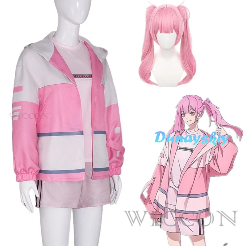 

Li Tianchen Tianxi Cosplay Anime Arrogant Girl Link Click Costume Pink Uniform Wig Party Activity Role Play Outfit for Women