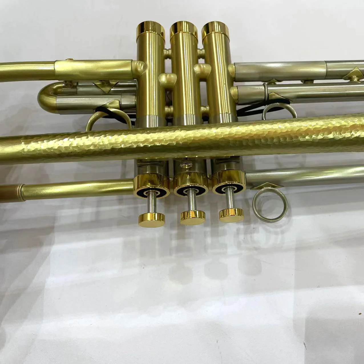 Hand Hammer Knocked Artist Nickel Silver Bell Trumpet Professional