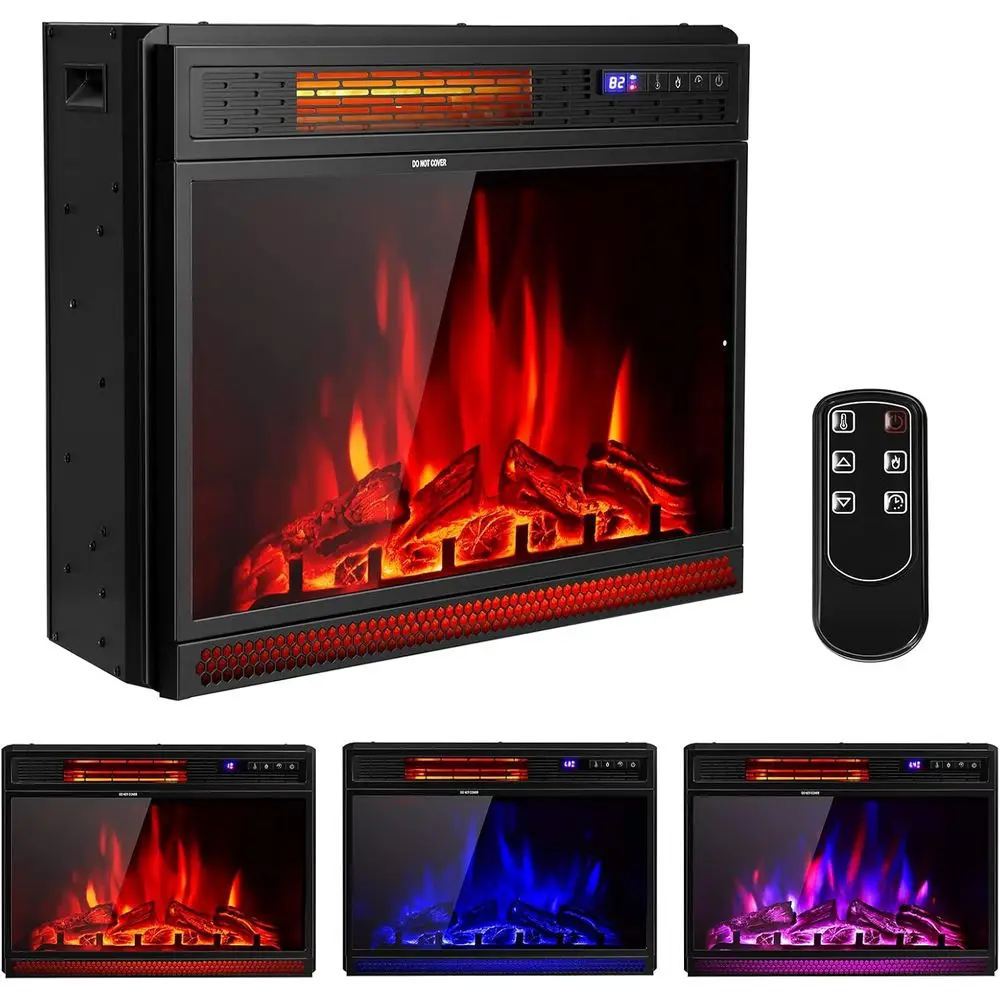 

25 Inch Recessed Electric Fireplace Insert with Adjustable Brightness, Remote Control, 6H Timer, Overheating Protection, 900W/13