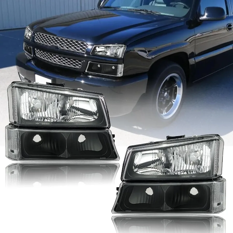 

Фара в сборе, совместимая с Chevy Silverado 1500 2500 3500 1500HD 2500HD 2003 2004, 2005, подходит для Honda 1500 2500.