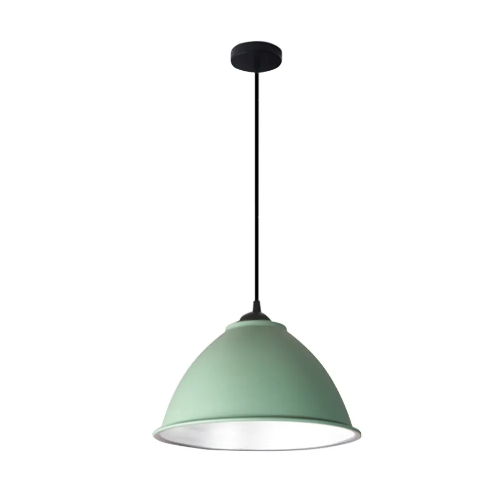 1Pcs Industrial Style Ceiling Lamp Lampshade Macarons Color Green Diameter 30Cm Creative Hanging Lamp Perfect for Home