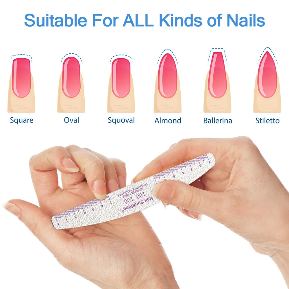 5/10 قطعة مبرد أظافر عازلة مع مسطرة مزدوجة الجانب الصنفرة 100/180 المتقلب الجير مانيكير الملفات الرملي تلميع الأظافر الإكسسوارات #3