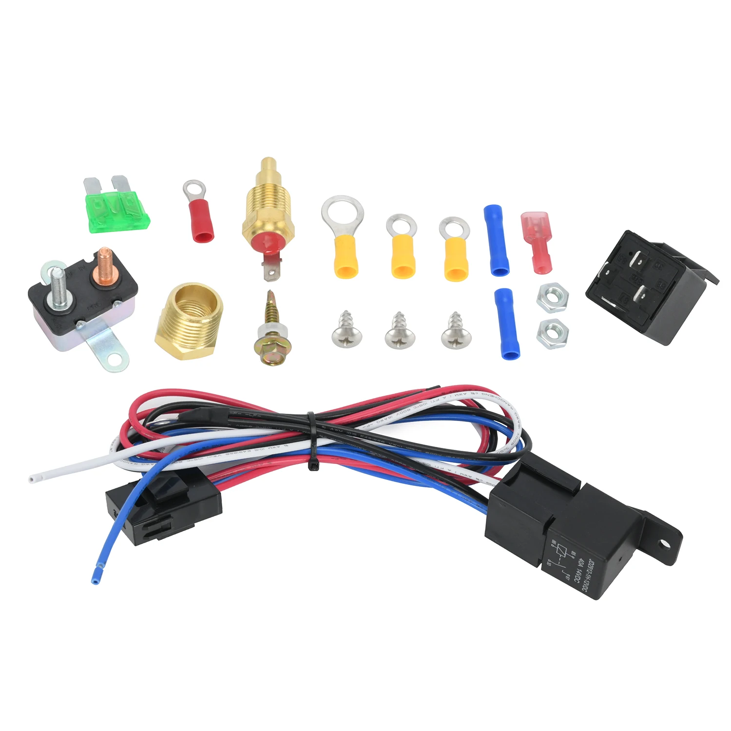 175-185 Degree Car Cooling Fan Thermostat Switch Car Fan Sensor Relay Harness Kit 12v Automotive Fan Car Accessories