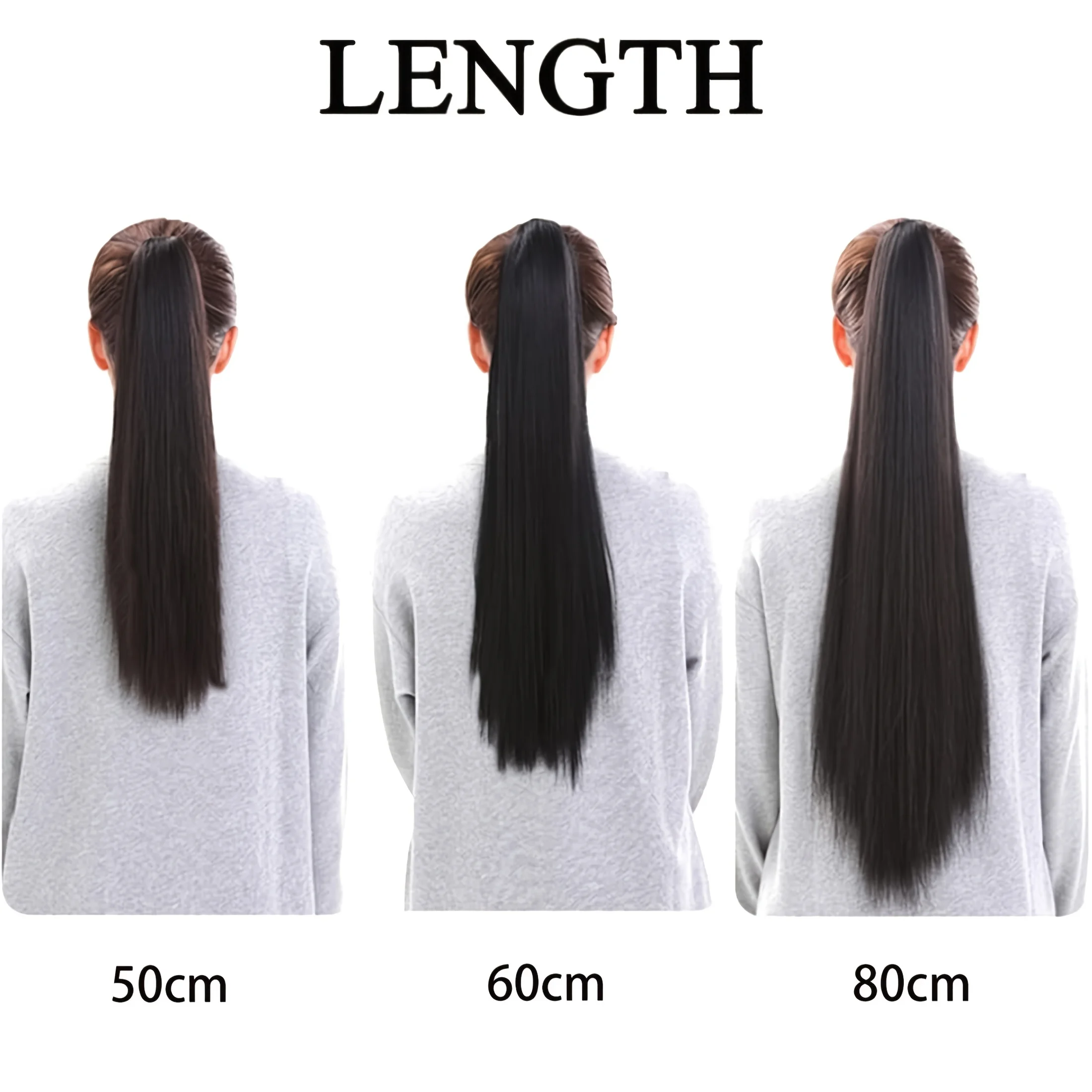 Long Straight Synthetic Ponytail Hair Extension For Women - High-Temperature Resistant, Versatile Tie-In Hair Piece