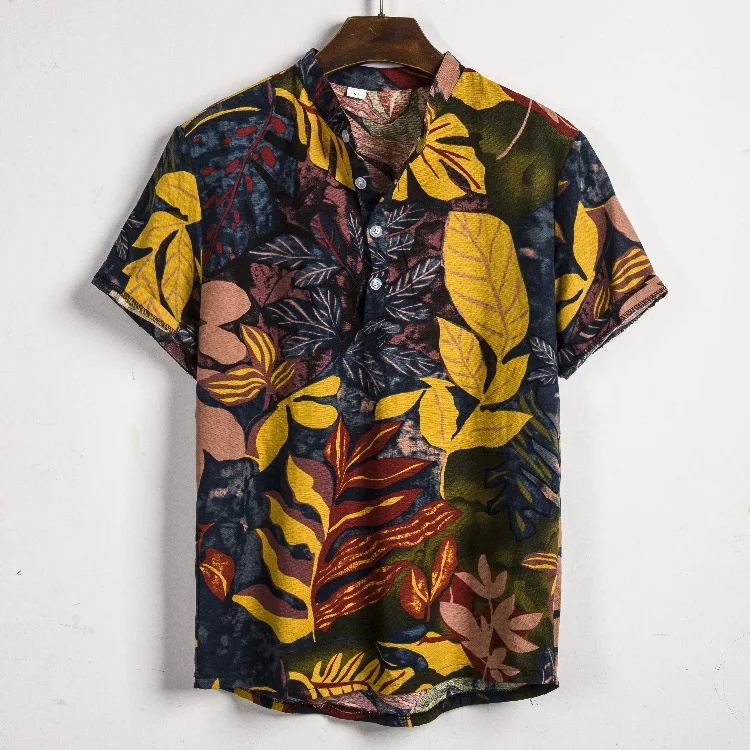Csa de lino de manga corta para hombre, cseta hoada informal de tela fina, ropa de temporada versátil, cómoda para us...