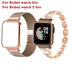 Protecteur de boîtier en métal pour bracelet de montre en diamant, pare-chocs de couverture pour Redmi Watch 2 Lite, bracelet actif Watch 3, Xiaomi Mi Watch Lite