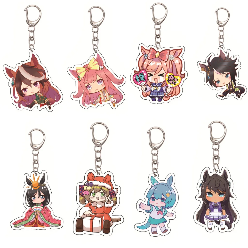 

55MM Anime Umamusume: Pretty Derby‌ Keychain Vodka Silence Suzuka Grass Wonder Special Week Mejiro Ryan Keychain Christmas Gifts