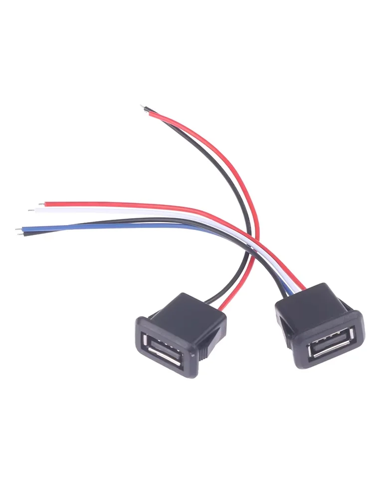 

USB 2.0 Female Power Jack USB2.0 Charging Port Connector With Cable USB Charger Socket