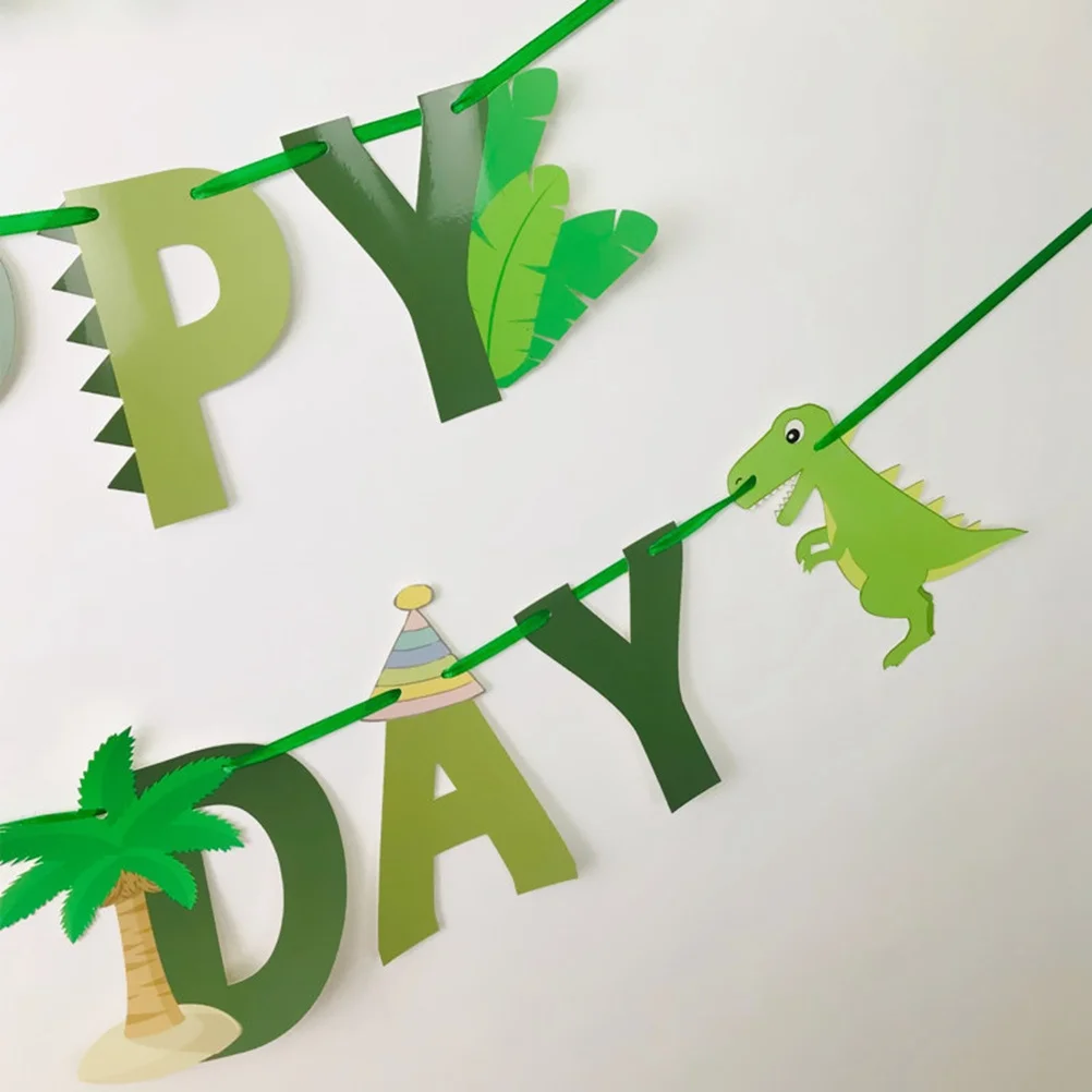 

Birthday Bunting Dinosaur Garland Colorful Paper Streamer For Party Wall Hanging Decor Christmas Event Backdrop