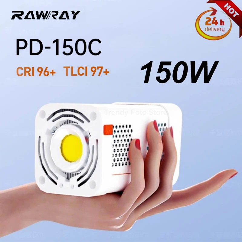 Rawray PD-150DC 2800-6500K 150W Mini Bowens Mount Portable COB LED Light for Portrait Wedding Film Shooting Photography Light