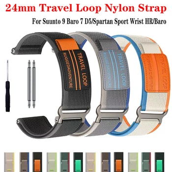 24 mm Reiseschlaufe Nylonarmband für Suunto 9 7 Baro/Suunto D5 Spartan Sport Wrist HR/Baro Smart Watch Austauschbares Band Correa Gürtel