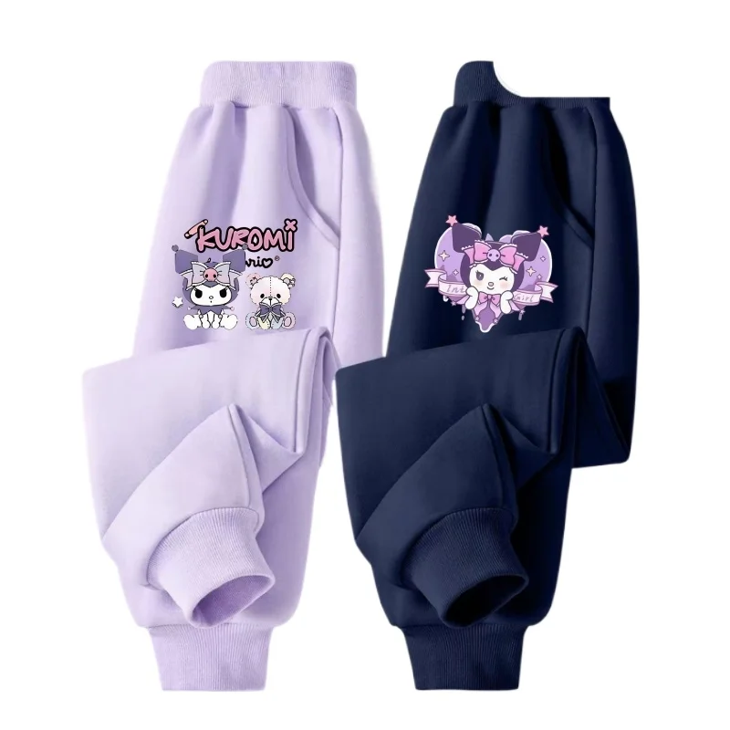2 pièces ensemble automne filles vêtements décontracté enfants dessin animé Sanrio Kuromi imprimer 2 pièces pantalons enfant sport bas mode survêtements