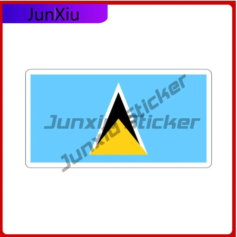 

Saint Lucia Flag Travel Sticker Caribbean Island Souvenir Decal Exterior Accessories For Laptop Speedboat Rear Windshield Bumper