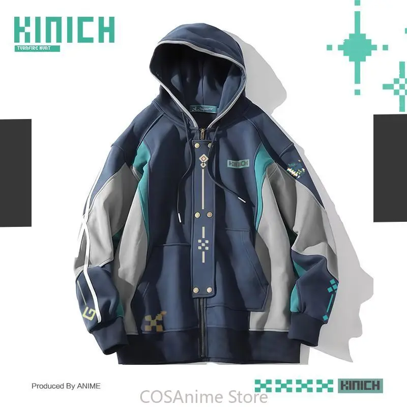 

Костюмы для косплея игры Genshin Impact Kinich, толстовка с капюшоном унисекс, топы с длинными рукавами, мужская и женская куртка на молнии, пальто, рождественский подарок