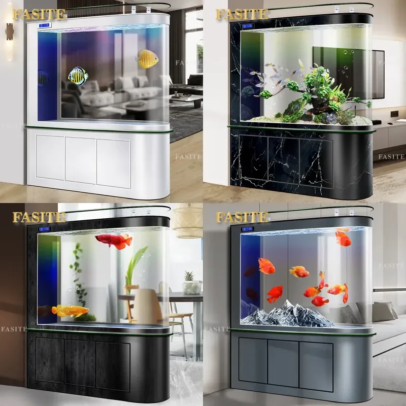 For Medium Large Aquarium Bullet Bottom Filter Water Free Living Room Home Screen Partition Entrance Fish Tank New Model