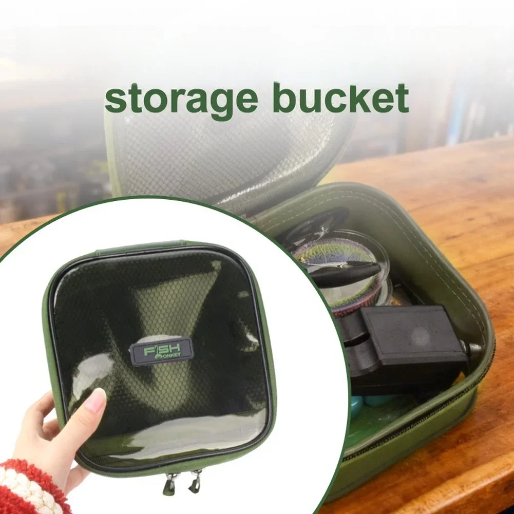 

Baitcasting Reel Bag 18.5cm EVA Square Shape Waterproof Zipper Storage Bag Fishing Raft Wheel Protection Box Replace Accessories