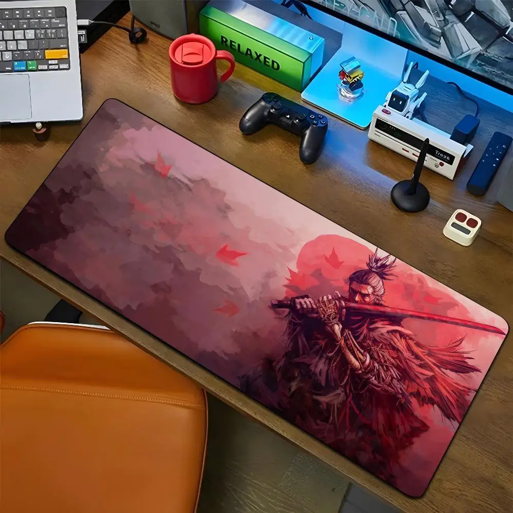 Samurai Warrior Mouse Pad Cartoon Lockedge Large Gaming Pad Computer Gamer Keyboard Mat Desk Mousepad PC Desk Pad