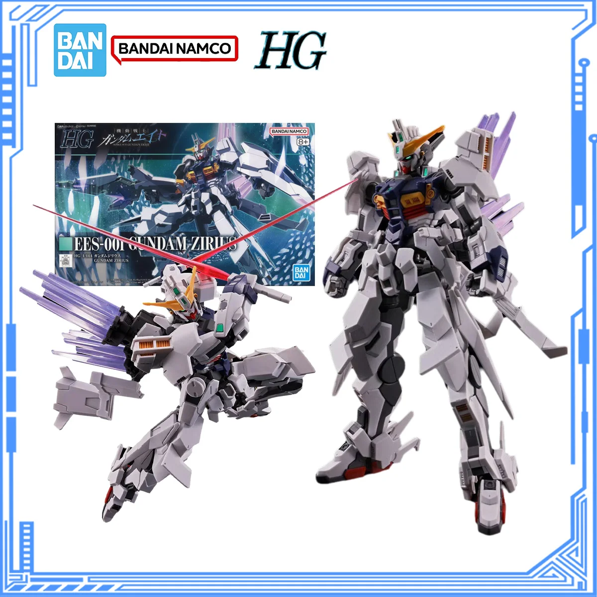 

Bandai натуральная модель Gundam, комплект аниме-фигурок HGUC 1/144 EES-001 Gundam Zirius, экшн-фигурка, подвижная модель для игрушек, подарков