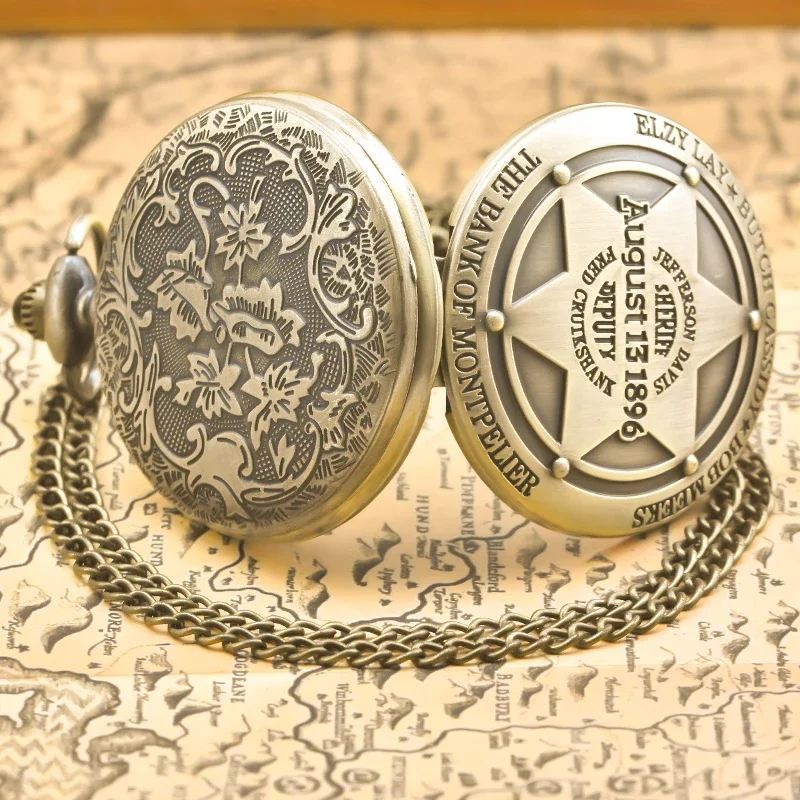 Vintage Bronze Steampunk 1903 Automobile Industry Memorial Quartz Pocket Watch Necklace Pendant Clock Chain Men Women Chain Gift