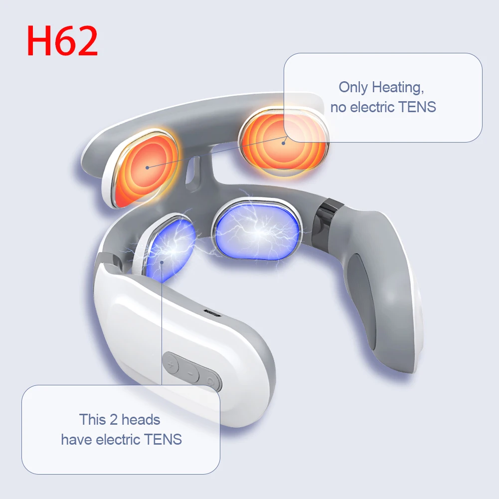 Smart Back Neck Massager with Heating TENS Pulse Cervical Muscle Massage Wireless Shoulder Health Care Device