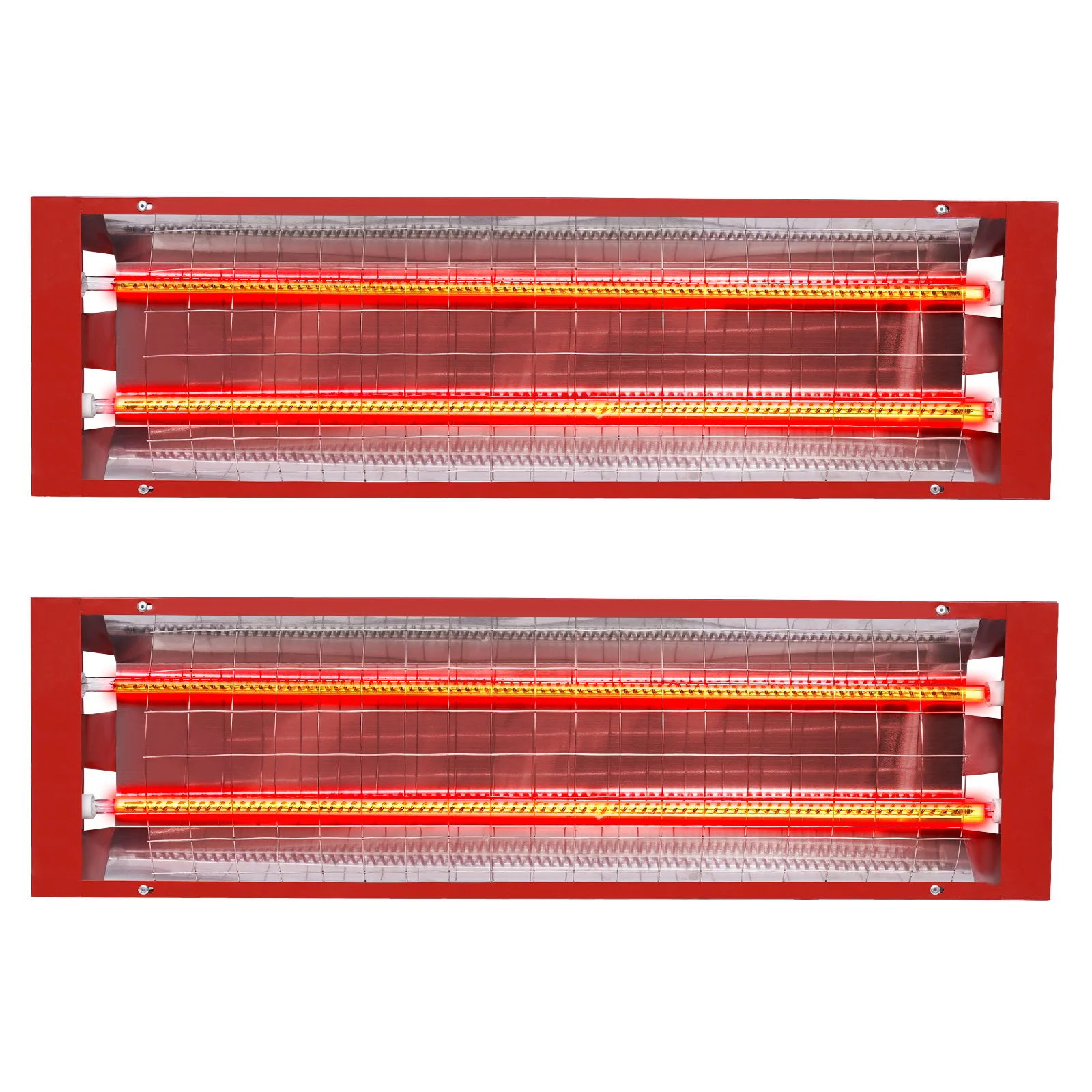 Paint Curing Lamp, Infrared Baking Lamp, Double Tube Heat Lamp - 2x1000W Carbon Fiber Tubes, 392℉ Max, 35.3 cu.ft Coverage, 45° Adjustable, Galvanized Board with High-Temp Coating, for Car Auto Body Paint Drying Booth, 110V