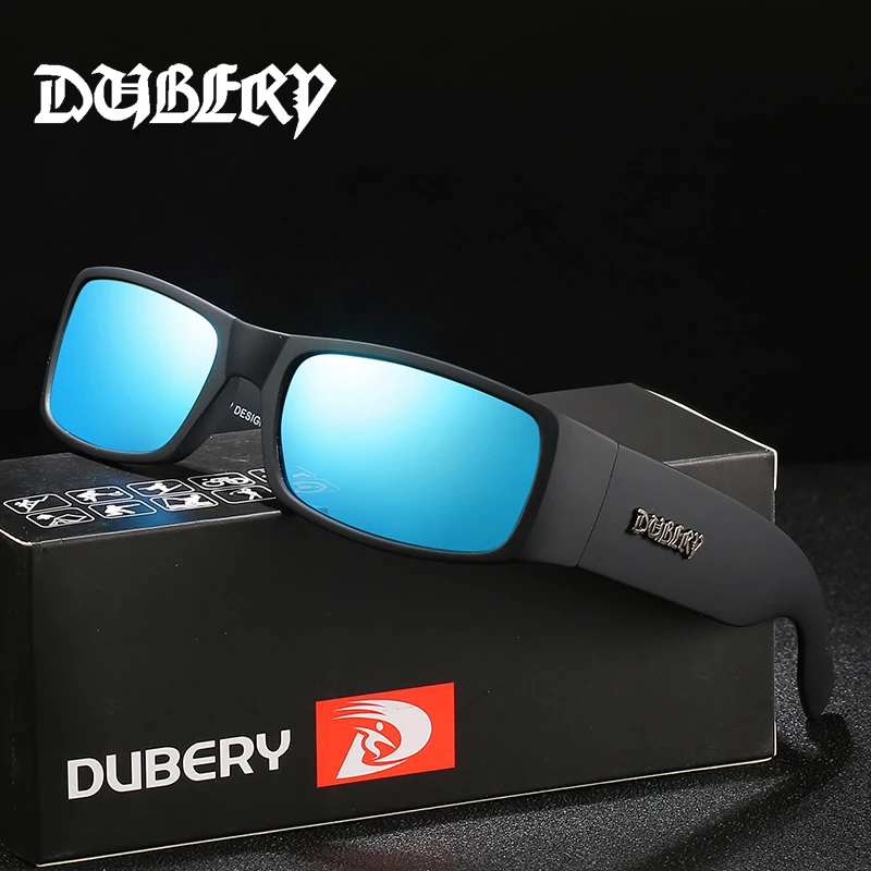 DUBERY Vintage Sunglasses Polarized Men's Sun Glasses For Men Driving Black Square Oculos Male 8 Colors Model 165