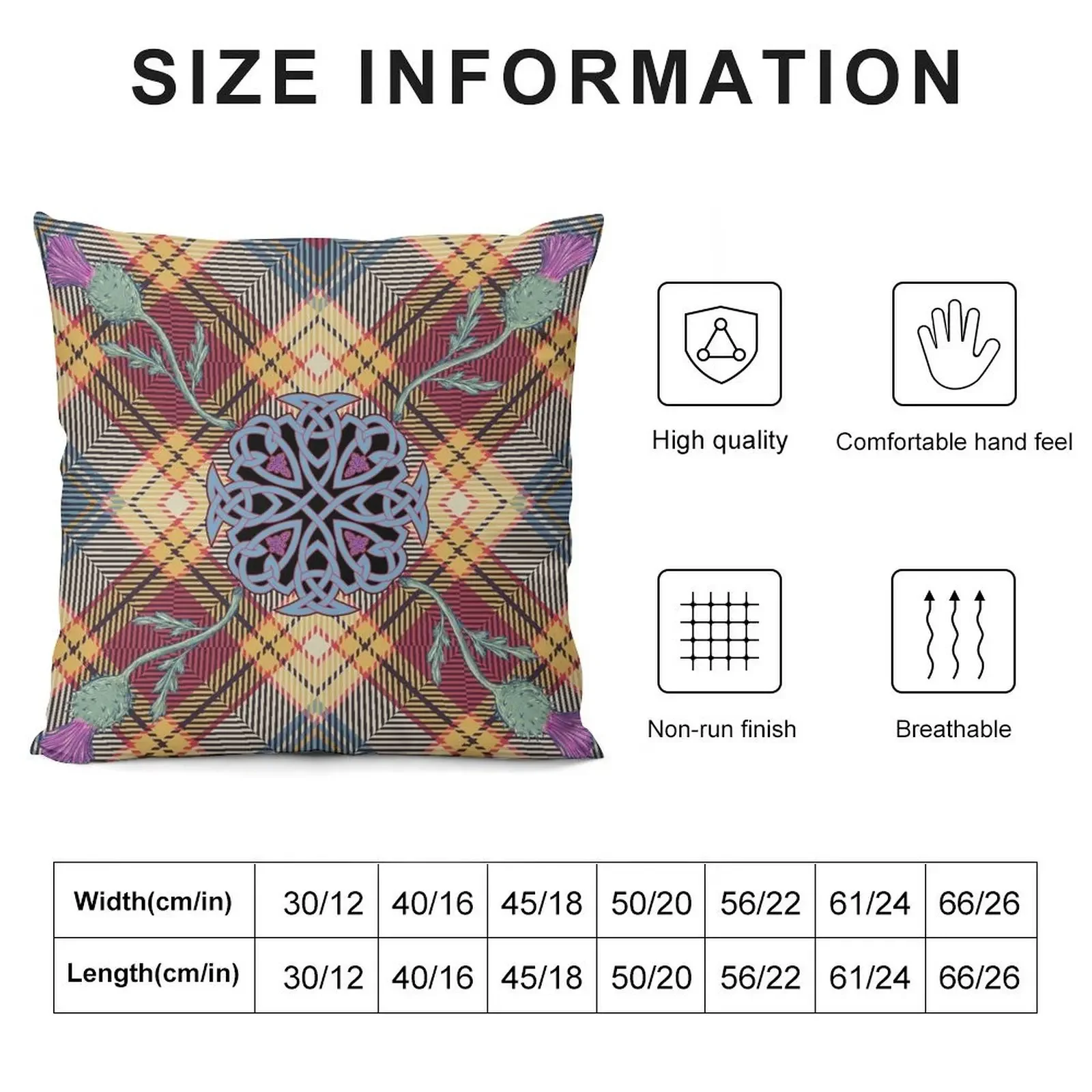 Scottish Thistle Tartan Throw Pillow Christmas Throw Pillows Covers Sofa Cushions Covers pillow