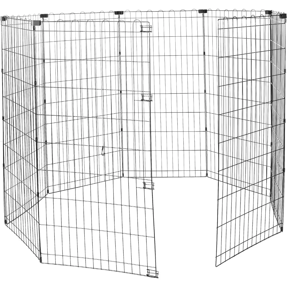 

Foldable Octagonal Metal Exercise Pet Play Pen for Dogs, Fence Pen, No Door, Large, 60 x 60 x 48 Inches, black