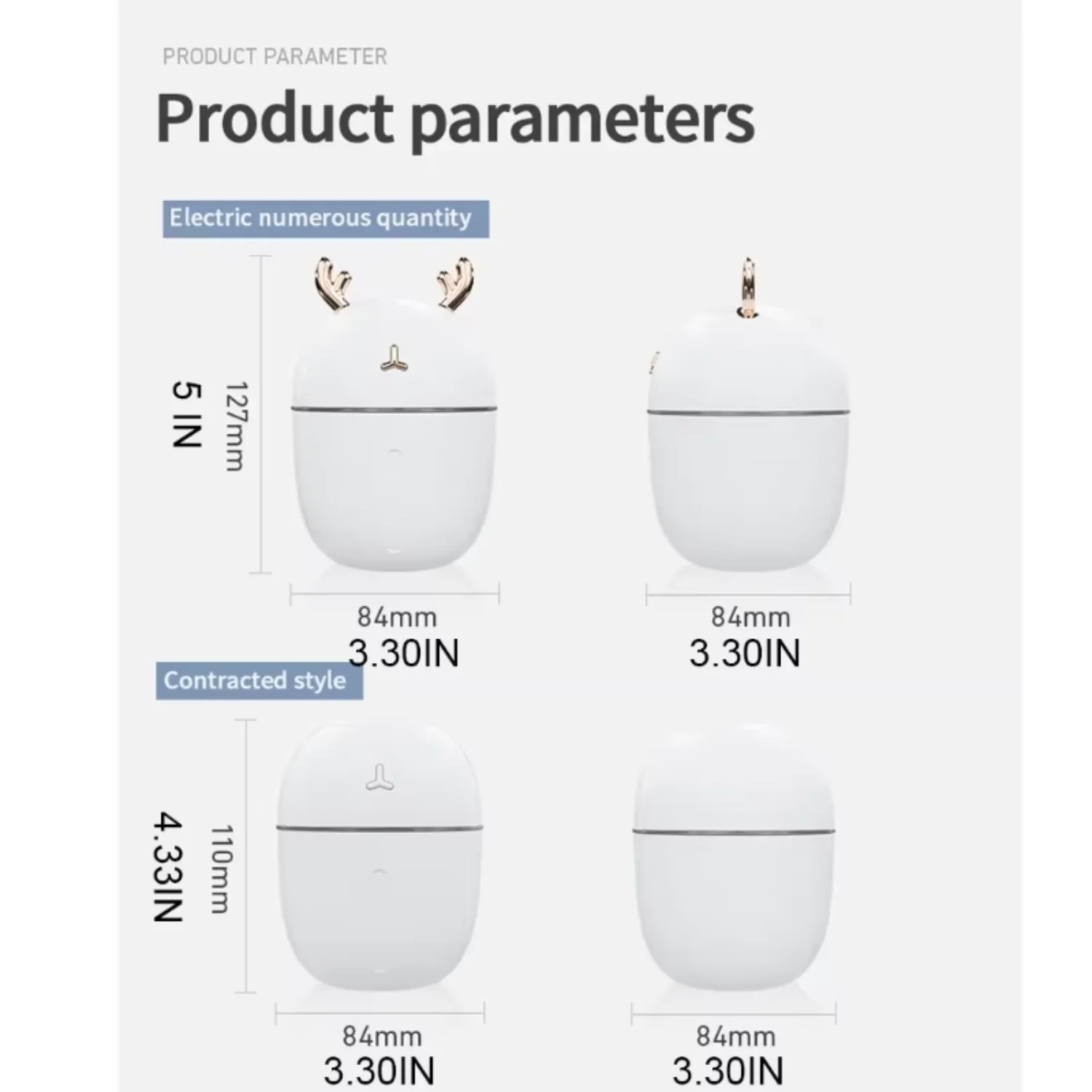 ポータブル 300 ミリリットルナノスプレー用ミニ加湿器かわいい枝角新しいワット静かな USB エアライナー