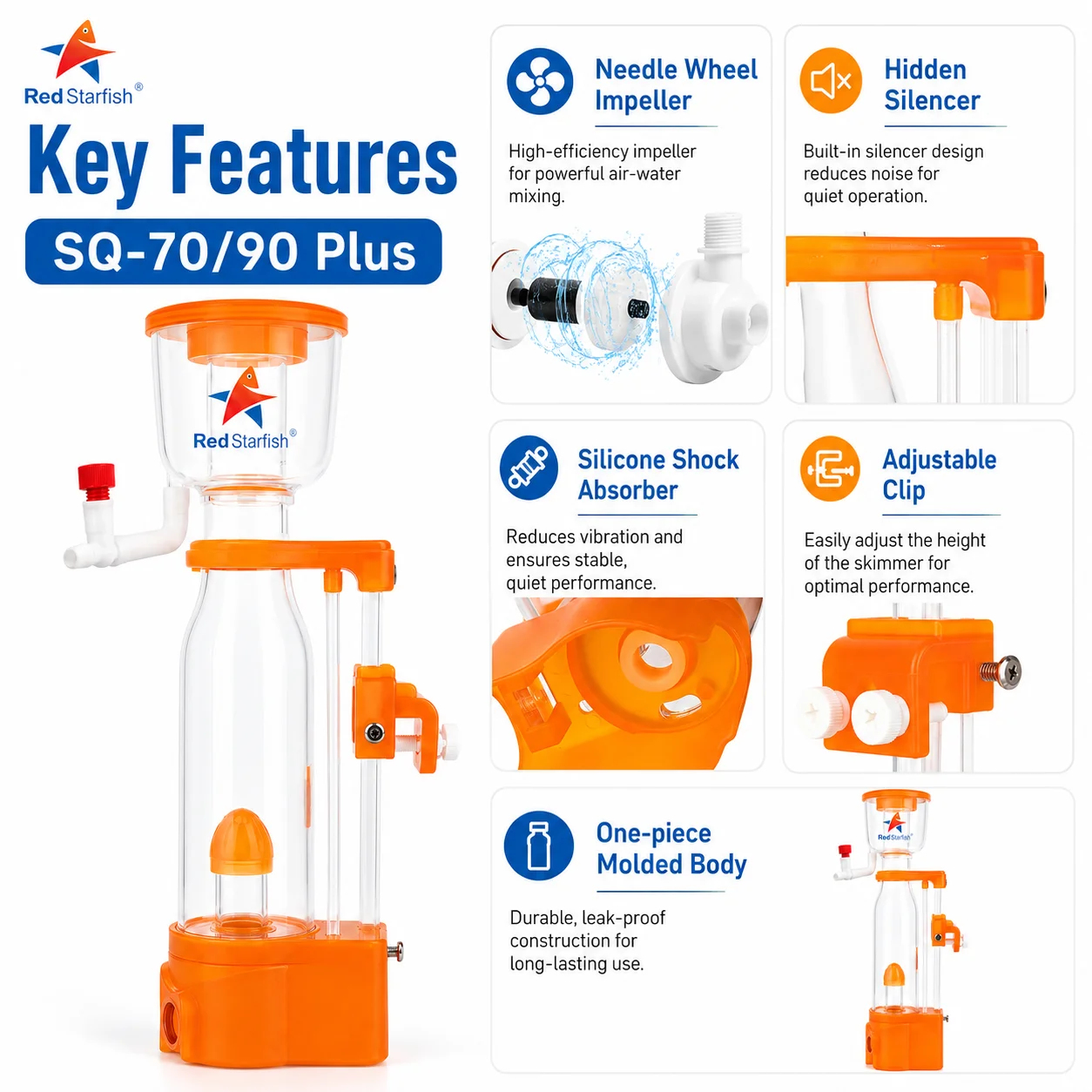 Red Starfish SQ-70/90 Plus NANO Protein Skimmer 7W