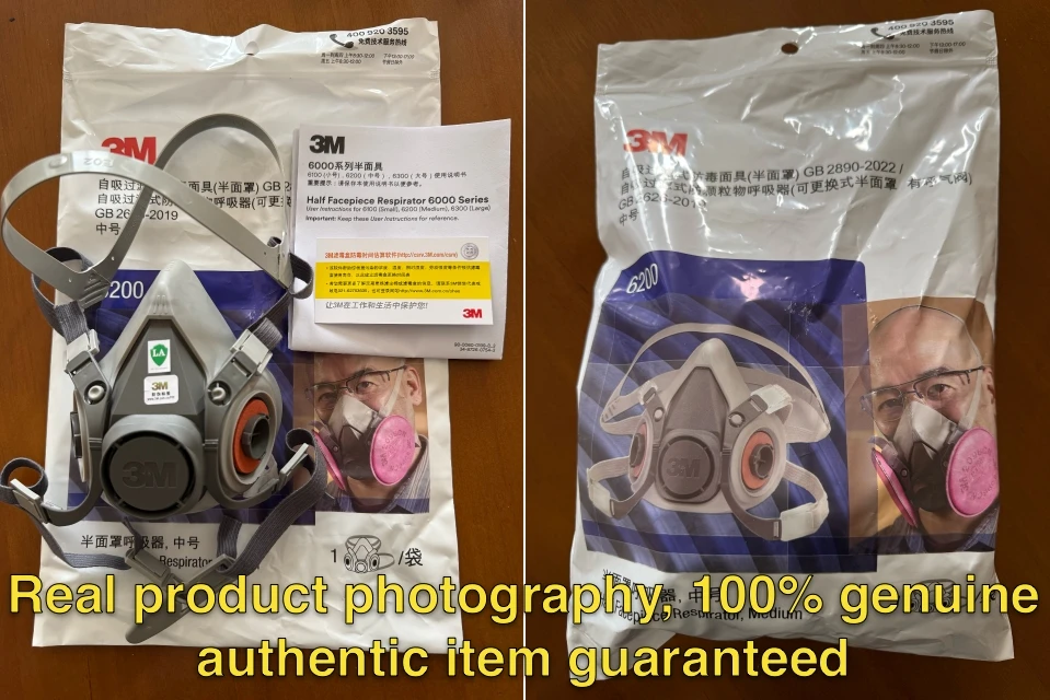 Original 3M 6200 Gasmaske für Sprühfarbe, Dekoration, chemischer Staubschutz, wiederverwendbare Halbgesichts-Atemschutzmaske, NIOSH-zugelassen – Detail 1